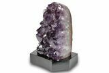 Deep Purple Amethyst Geode With Wood Base - Uruguay #275686-1